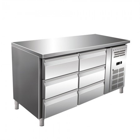 Masa rece, 6 sertare, capacitate 314 litri, dimensiuni 1360x700x860mm