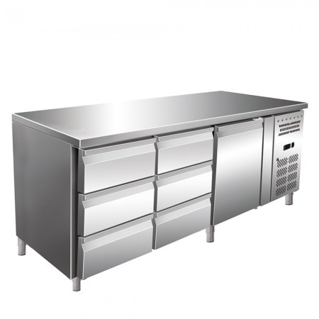 Masa rece, 1 usa si 6 sertare, capacitate neta 465 litri, dimensiuni 1795x700x860mm