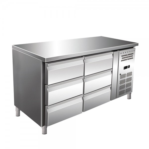 Masa rece, 6 sertare, capacitate 314 litri, dimensiuni 1360x700x860mm