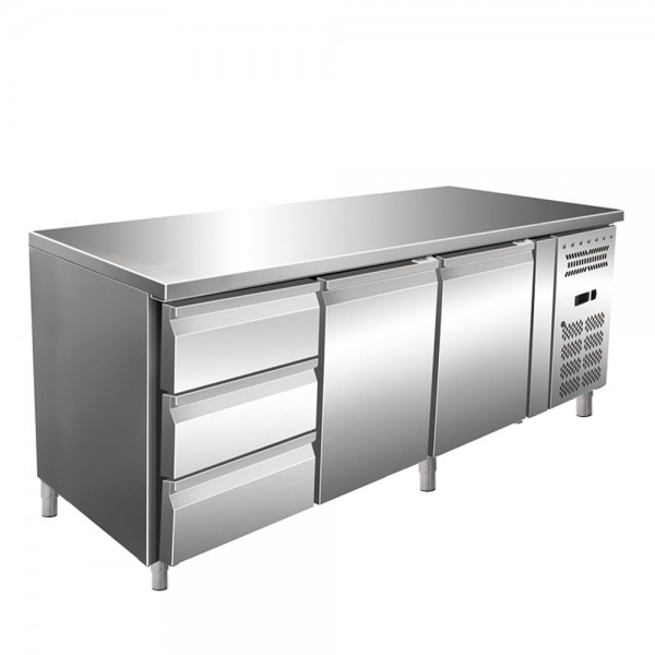 Masa rece, 2 usi si 3 sertare, capacitate 465 litri, dimensiuni 1795x700x860mm